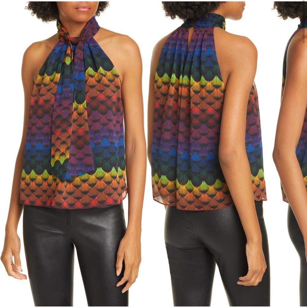 NWOT Alice + Olivia Leia Tie Neck Halter Top